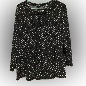 Karl Lagerfeld Black Blouse with White Dots XL